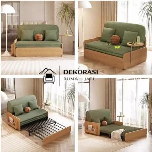 Japain Sofa Bed Minimalis Terbaru 100% Kayu Jati Solid