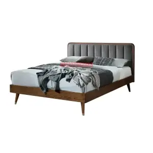 Ranjang Kamar Tidur Queen Mahalia Mid-Century Modern