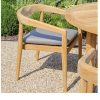 Rounded Teak Arm Dining Chair Garden – Kursi Makan Outdoor Jati Gaya Maldives Resort