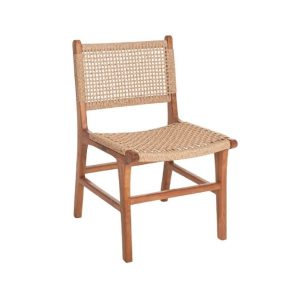 Side Chair Teak Wood Rattan Twist Australia