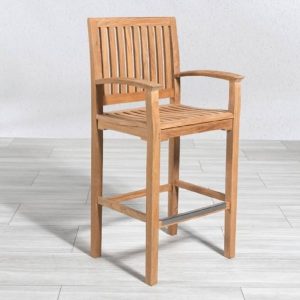 Teak Bar Chair Garden Jepara – Kursi Bar Outdoor Jati Premium Handmade Indonesia