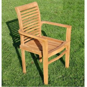 Teak Chair Garden Stacking Kingley Smithe – Kursi Outdoor Jati Premium Indonesia