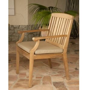 Teak Arm Dining Chair Garden Maluku – Kursi Makan Outdoor Jati Premium Indonesia