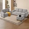 set sofa minimalis modern krem– 3 bagian, nyaman dan memanjakan