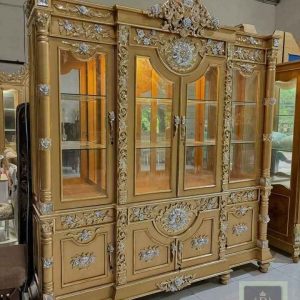 Bufet Lemari Hias Ukiran Mewah Matahari