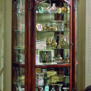 Bufet Hias Ruang Tamu Ukir Mewah Warna Coklat Klasik