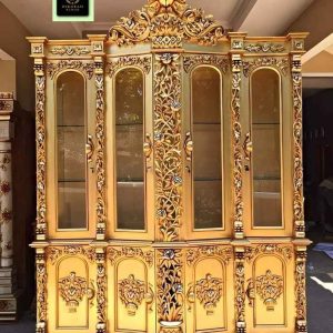 Lemari Hias Jati Ukir Mewah Shima Premium