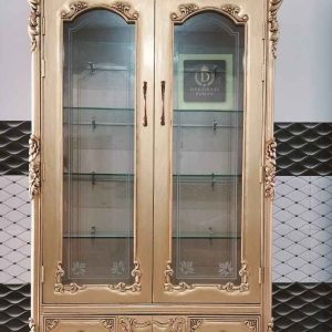 Lemari Hias Jati Duco Ukir Klasik