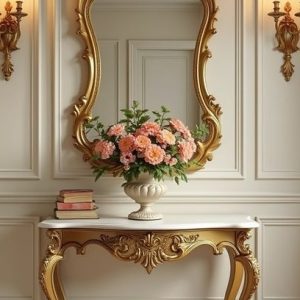 Meja Rias Ukiran Mewah Kayu Solid – Awet & Elegan, Jangan Lewatkan