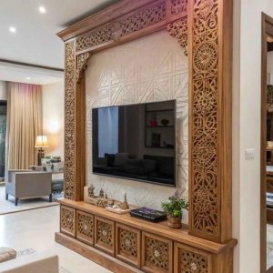 Hiasan Meja TV Kayu Jati Premium Klasik – Tampil Berkelas, Beli di Toko Furnitur Kami