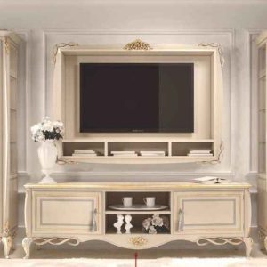 Lemari TV Kayu Minimalis Duco Putih – Solusi Furnitur Ruang Tamu Cerah