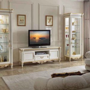 Lemari TV Kayu Minimalis Duco Putih Elegan – Favorit Toko Furnitur Kami