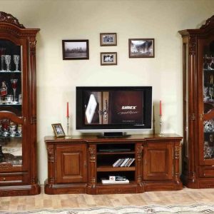 Lemari TV Kayu Ukiran Jepara – Cocok untuk Rumah Berkonsep Mewah