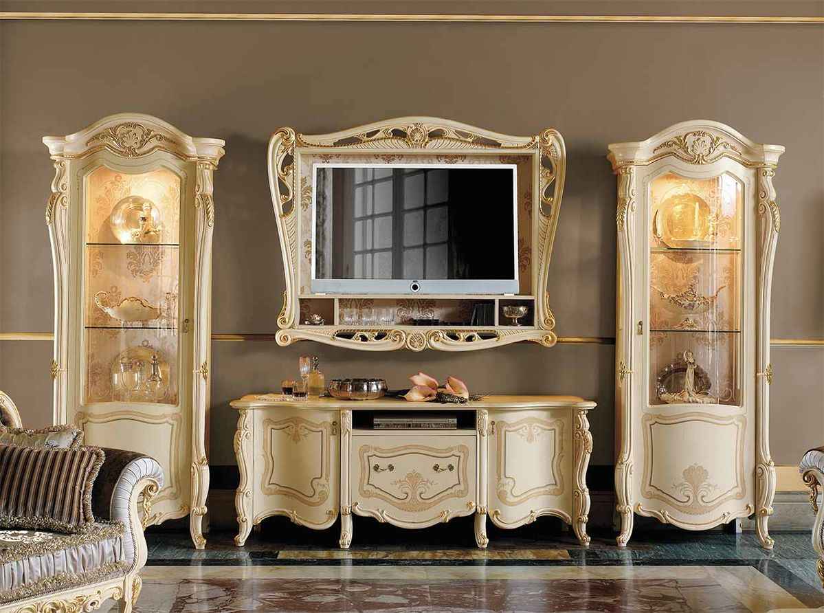 Lemari TV Kayu Minimalis Ukir Duco Putih Elegan Lemari TV Kayu Minimalis Ukir Duco Putih Elegan