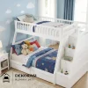 desain ranjang tingkat minimalis warna putih harga murah | tempat tidur susun anak kokoh & aman
