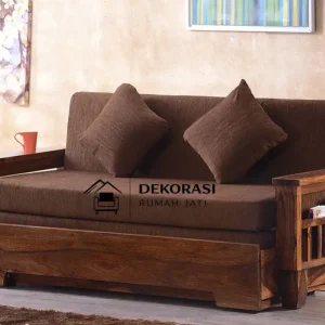 sofa bed jati minimalis solid luxury – 100% kayu jati premium elegan & eksklusif