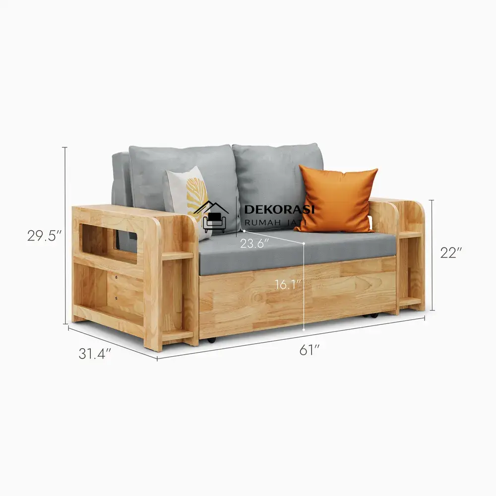 sofa bed minimalis jati multifungsi dengan penyimpanan samping & kayu jati solid kokoh sofa bed minimalis jati multifungsi dengan penyimpanan samping & kayu jati solid kokoh