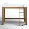 Tempat Tidur Tingkat Premium Kayu Jati Solid Perosotan Anak Multifungsi dipan tingkat kayu jati