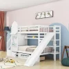 ranjang tingkat anak perosotan warna putih