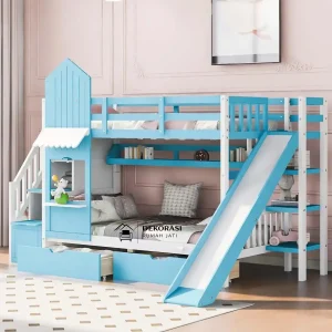 tempat tidur tingkat perosotan custom.